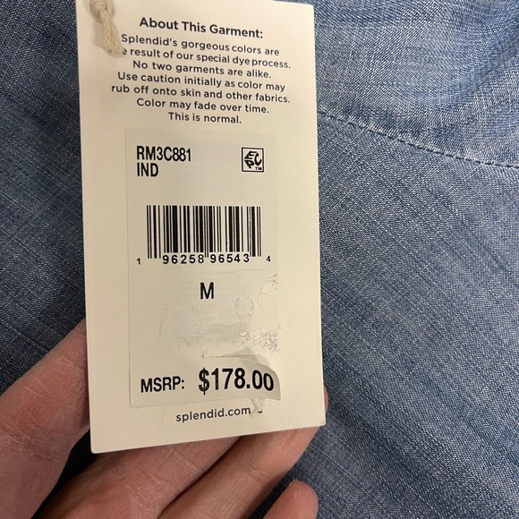 Splendid Indigo Chambray Wide-Leg Pants - Picture 4 of 6